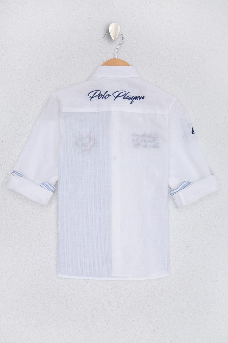 Erkek Çocuk Beyaz Uzun Kollu Gömlek - 50219414011