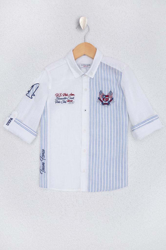 Erkek Çocuk Beyaz Uzun Kollu Gömlek