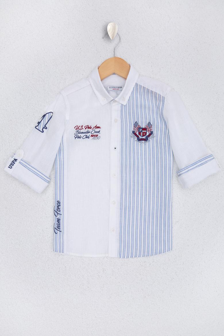 Erkek Çocuk Beyaz Uzun Kollu Gömlek