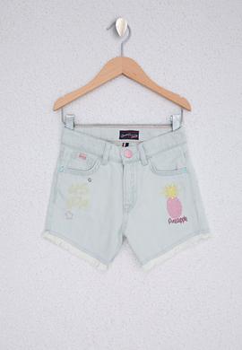 Kız Çocuk Açık Mavi Jean Şort - 50219807009