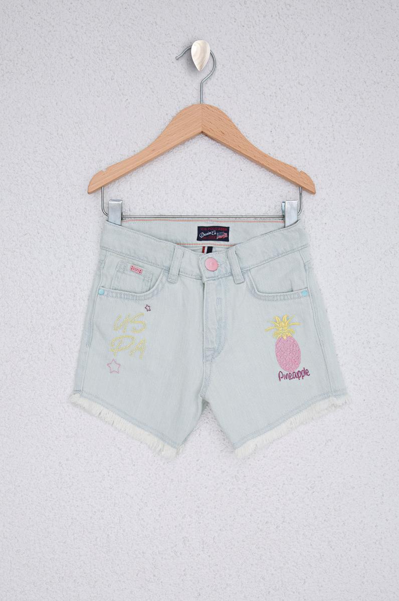 Kız Çocuk Açık Mavi Jean Şort