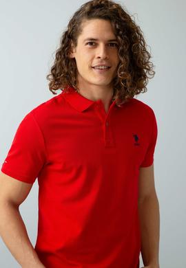 Erkek Kırmızı Basic Polo Yaka Tişört - 50199819242