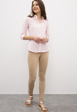 Kadın Pembe Gömlek Uzunkol Basic - 50201701056
