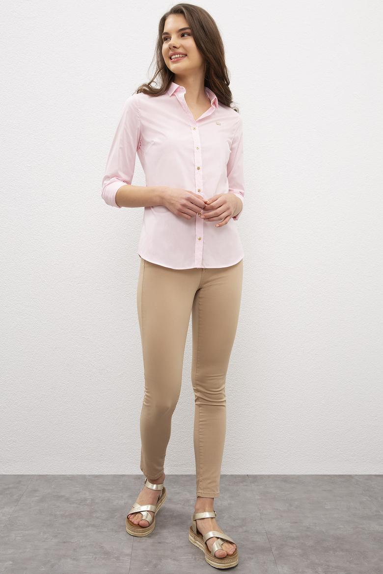 Kadın Pembe Gömlek Uzunkol Basic - 50201701056