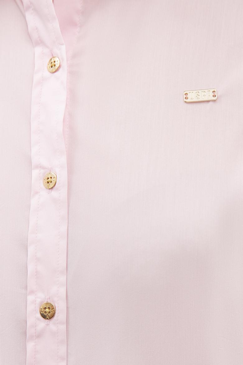 Kadın Pembe Gömlek Uzunkol Basic - 50201701056