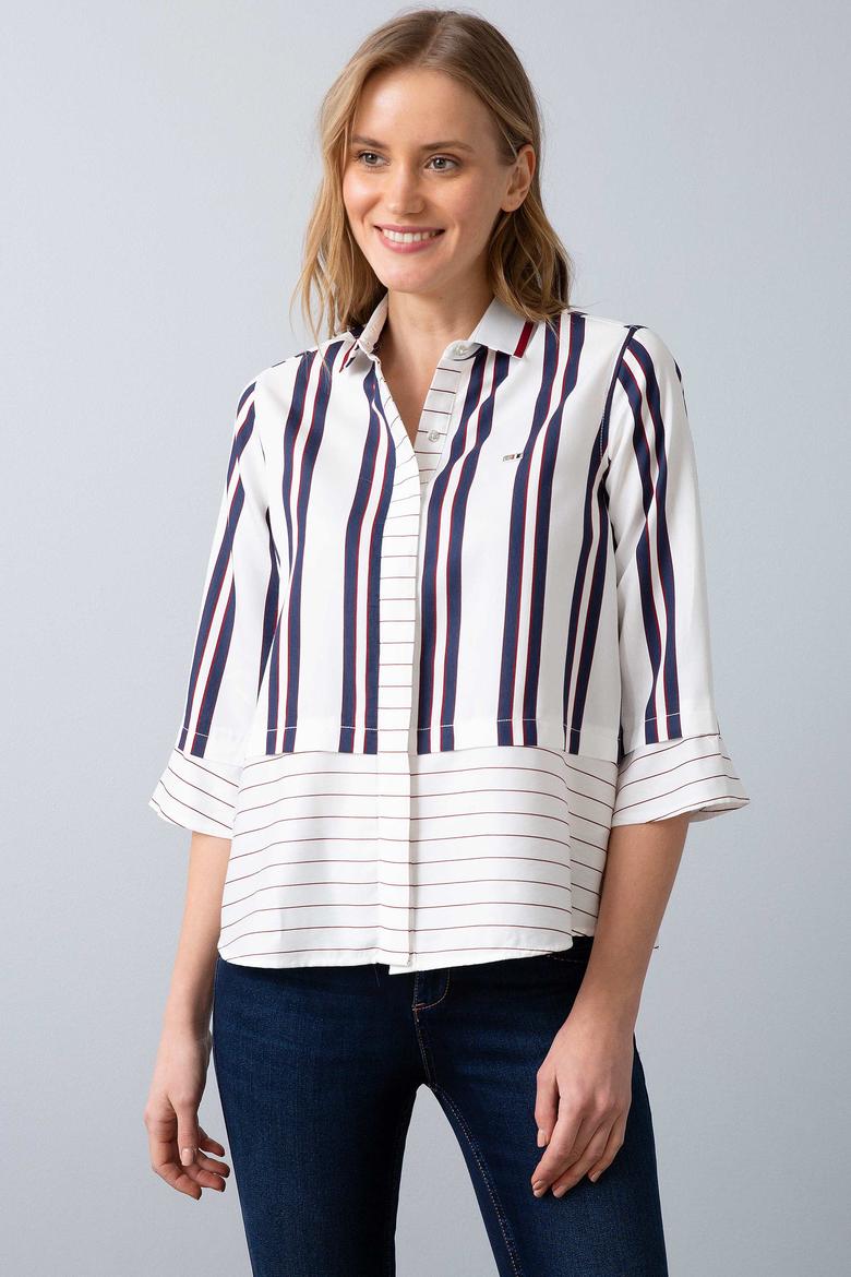 Kadın Beyaz Gömlek Uzunkol