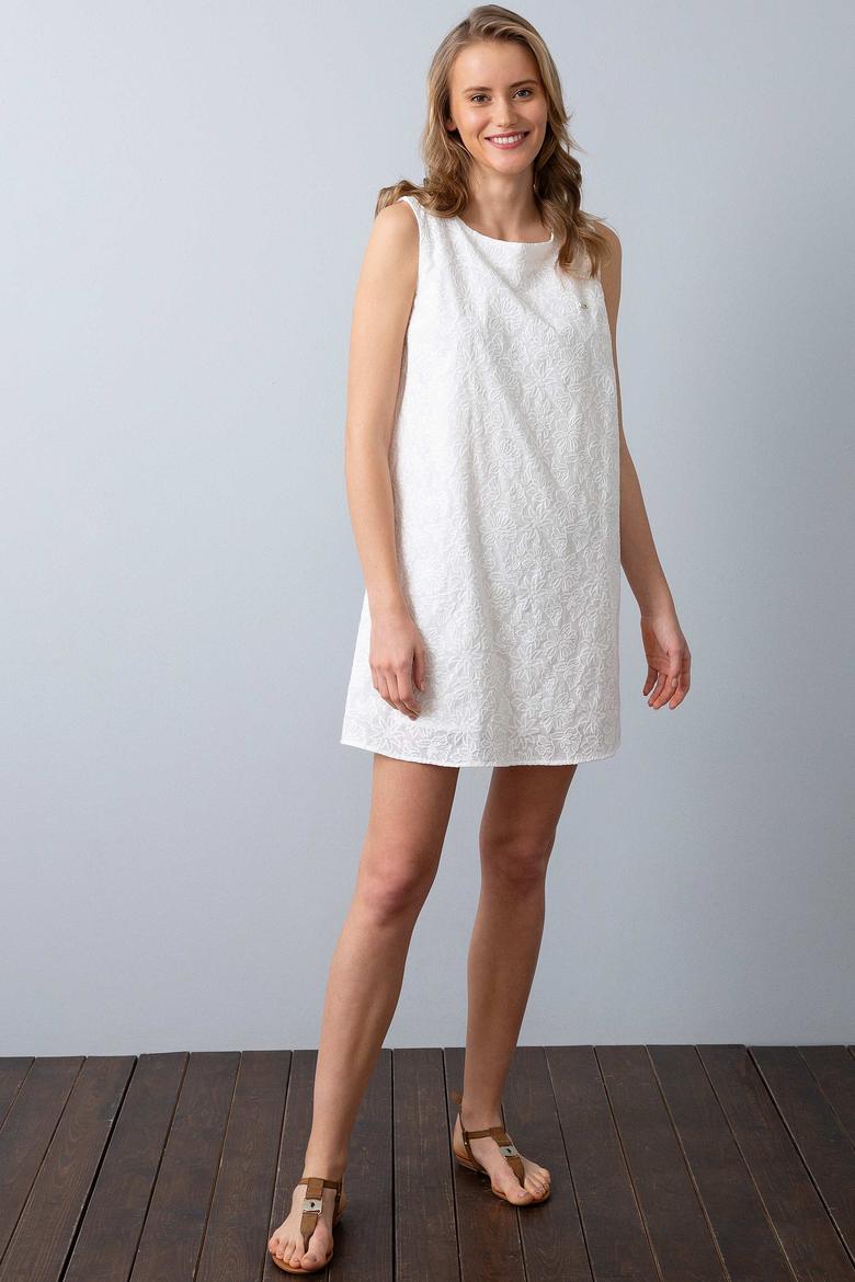 Kadın Beyaz Dokuma Elbise