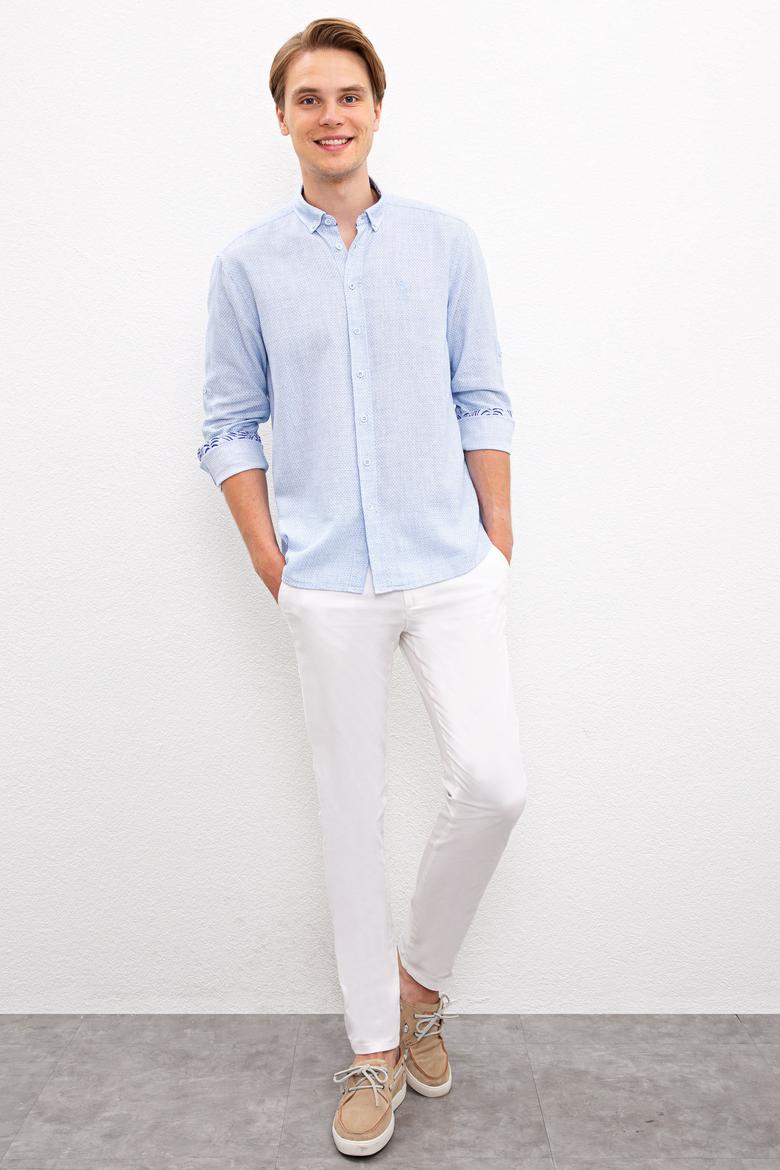 Erkek Mavi Gömlek Uzunkol - 50218624003
