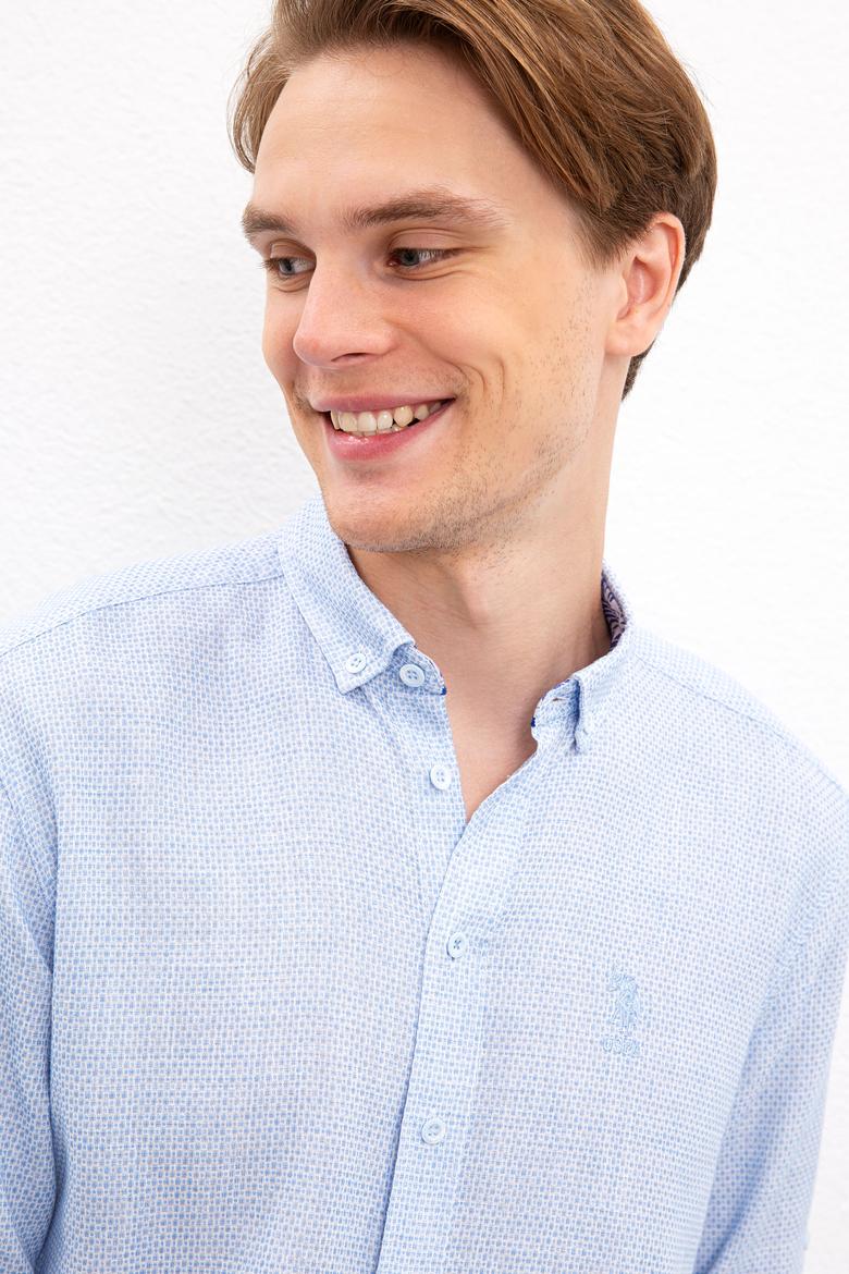 Erkek Mavi Gömlek Uzunkol - 50218624003