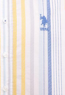 Erkek Sarı Mavi Çizgili Gömlek Uzunkol - 50218451011