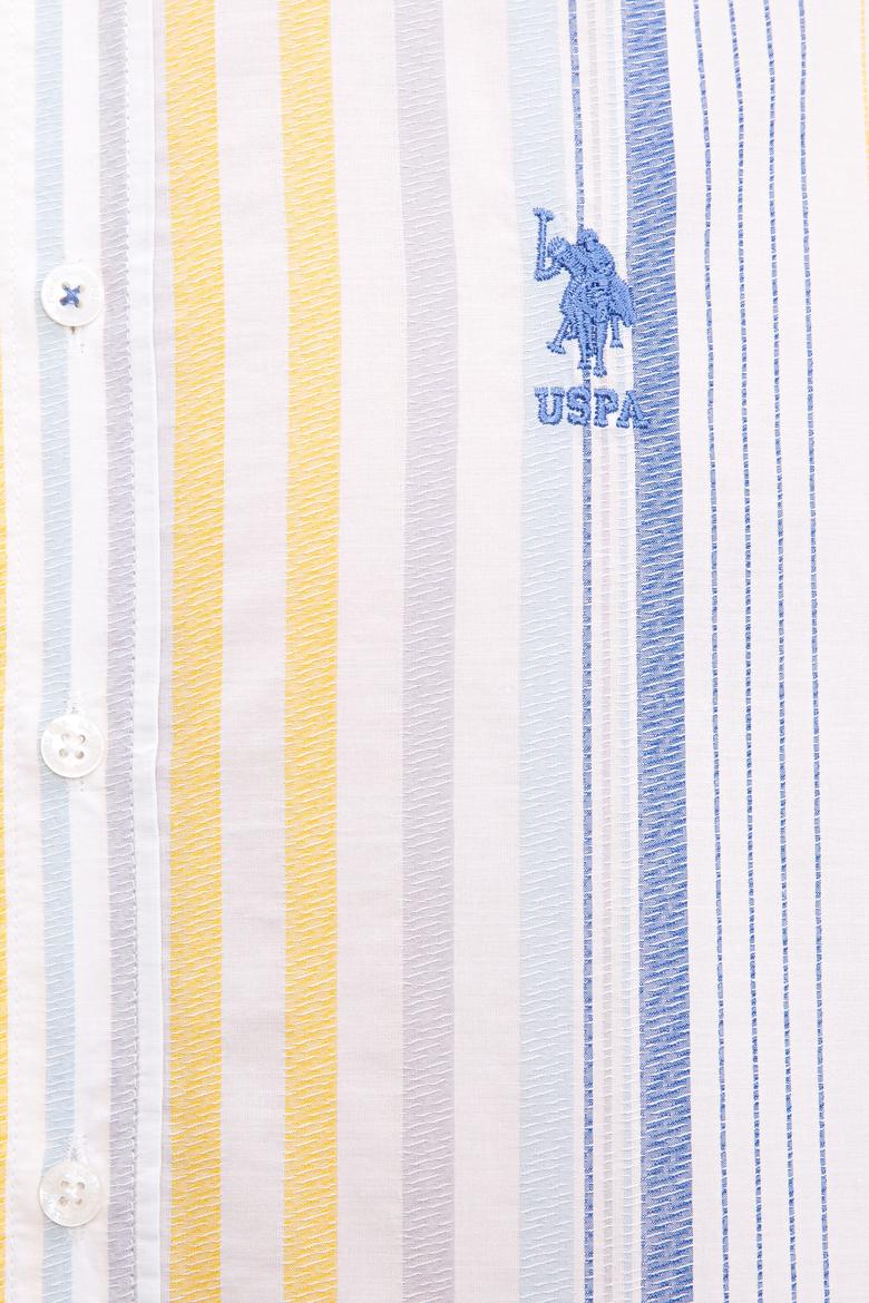 Erkek Sarı Mavi Çizgili Gömlek Uzunkol - 50218451011