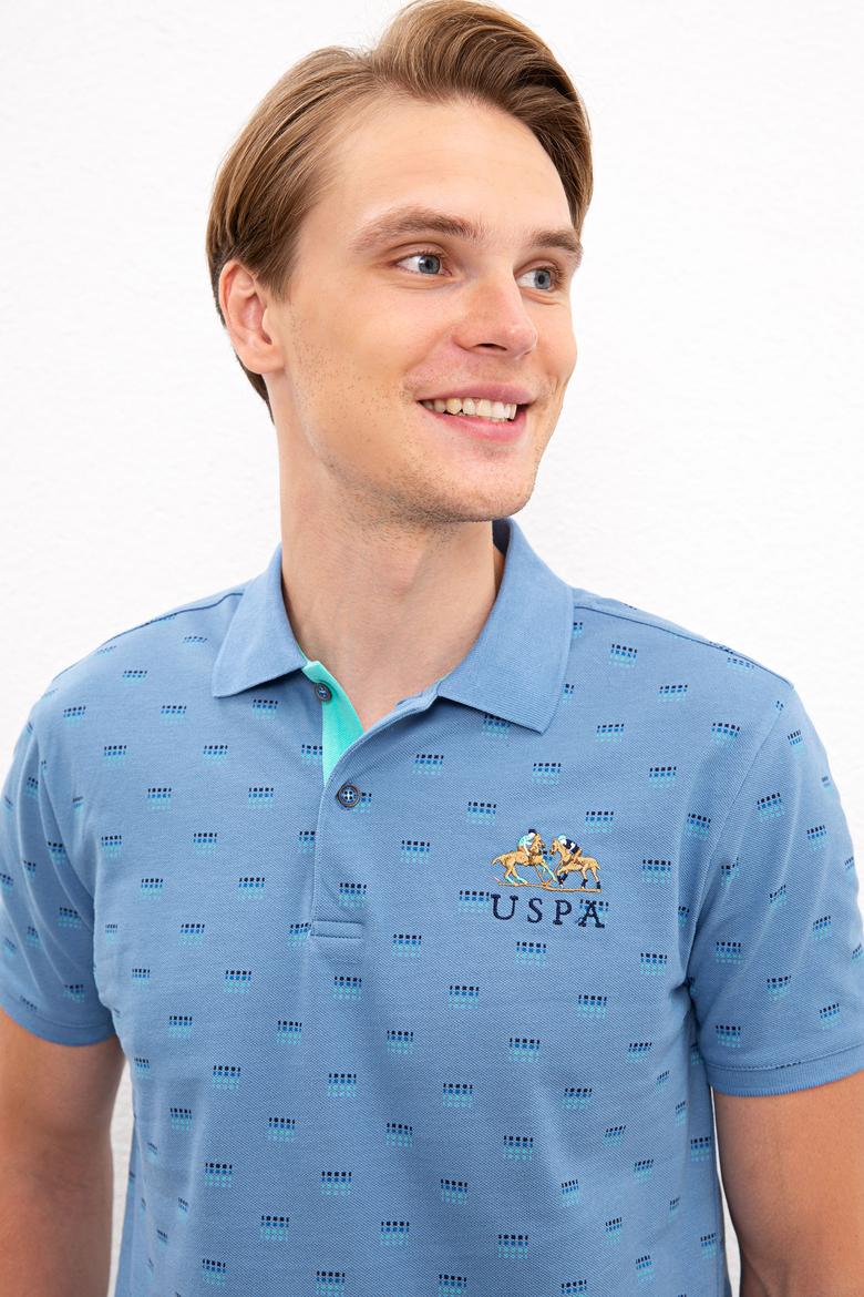 Erkek İndigo Polo Yaka Tişört - 50219234021