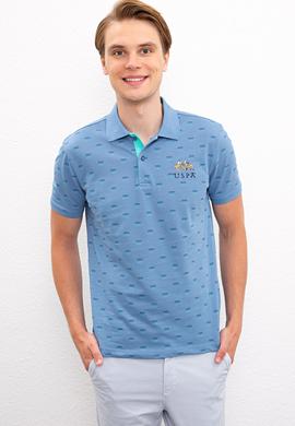 Erkek İndigo Polo Yaka Tişört - 50219234021