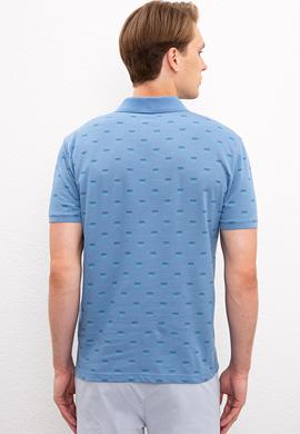 Erkek İndigo Polo Yaka Tişört - 50219234021