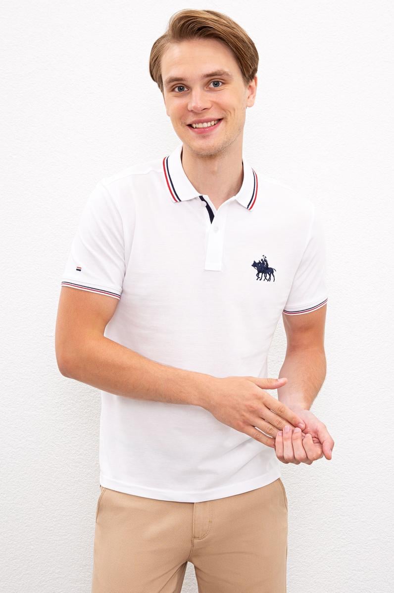 Erkek Beyaz Polo Yaka T-Shirt