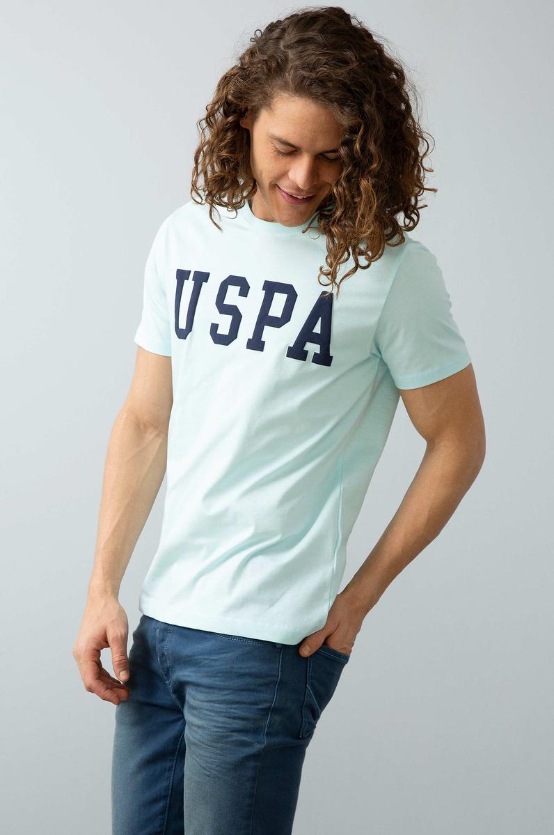 Erkek Nil Yeşili Bisiklet Yaka T-Shirt Basic