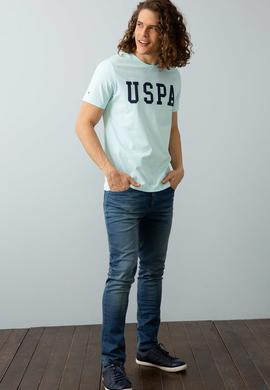 Erkek Nil Yeşili Bisiklet Yaka T-Shirt Basic - 50199830123