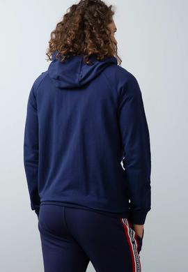 Erkek Lacivert Kapüşonlu Fermuarlı Sweatshirt - 50200317005