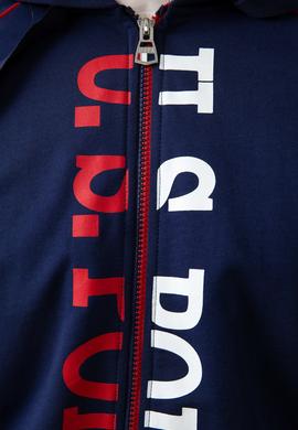 Erkek Lacivert Kapüşonlu Fermuarlı Sweatshirt - 50200317005