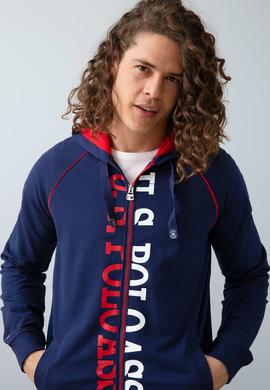 Erkek Lacivert Kapüşonlu Fermuarlı Sweatshirt - 50200317005