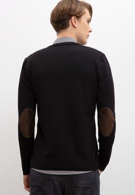 Erkek Siyah Basic Triko Hırka - 50206757010