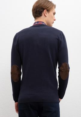 Erkek Lacivert  Triko Hırka Basic - 50206757049