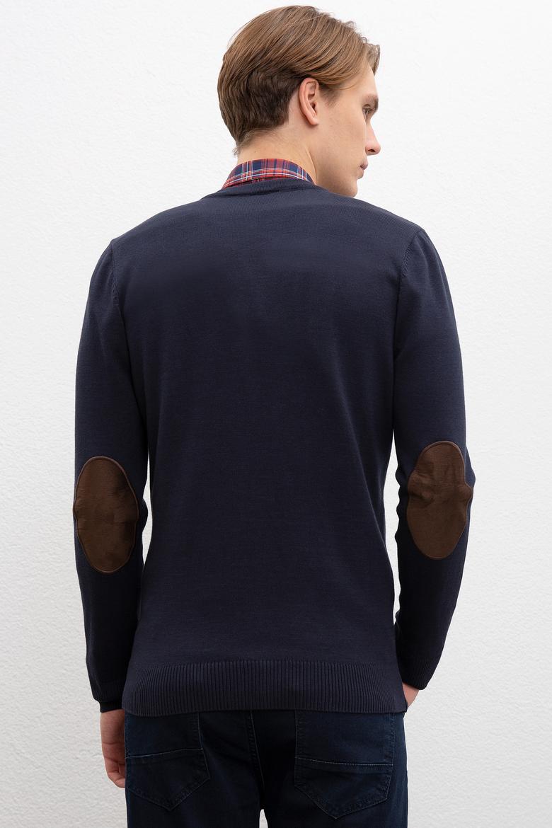 Erkek Lacivert  Triko Hırka Basic - 50206757049