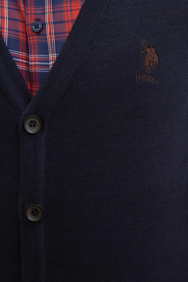 Erkek Lacivert  Triko Hırka Basic - 50206757049