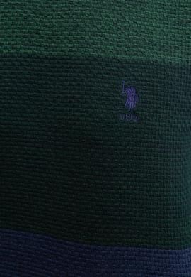 Erkek Koyu Yeşil Bisiklet Yaka Triko Kazak - 50207644031