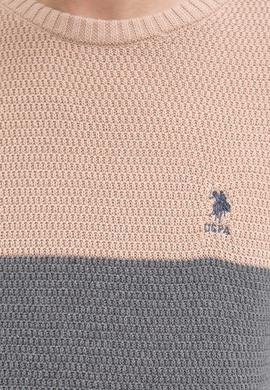 Erkek Gri Melanj Bisiklet Yaka Triko Kazak - 50207662055