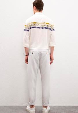 Erkek Açık Gri Kanvas Pantolon - 50218143021