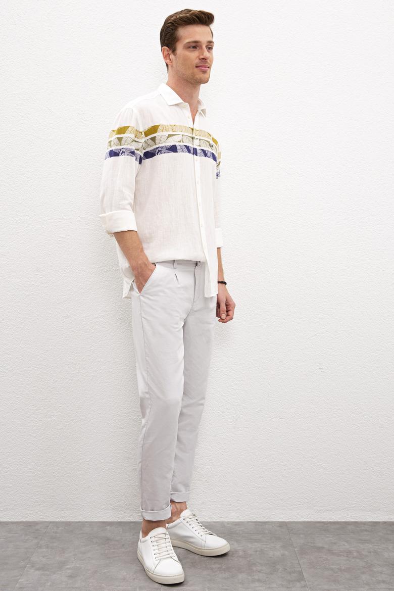 Erkek Açık Gri Kanvas Pantolon - 50218143021