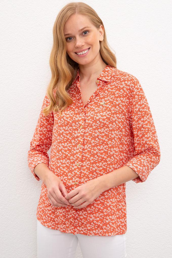 Kadın Somon Gömlek Uzunkol