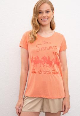 Kadın Somon Tişört - 50217981011