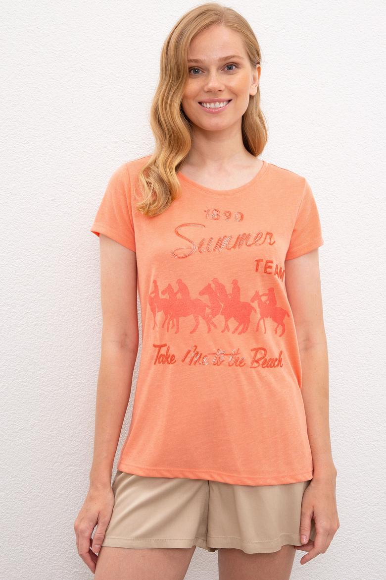 Kadın Somon Tişört