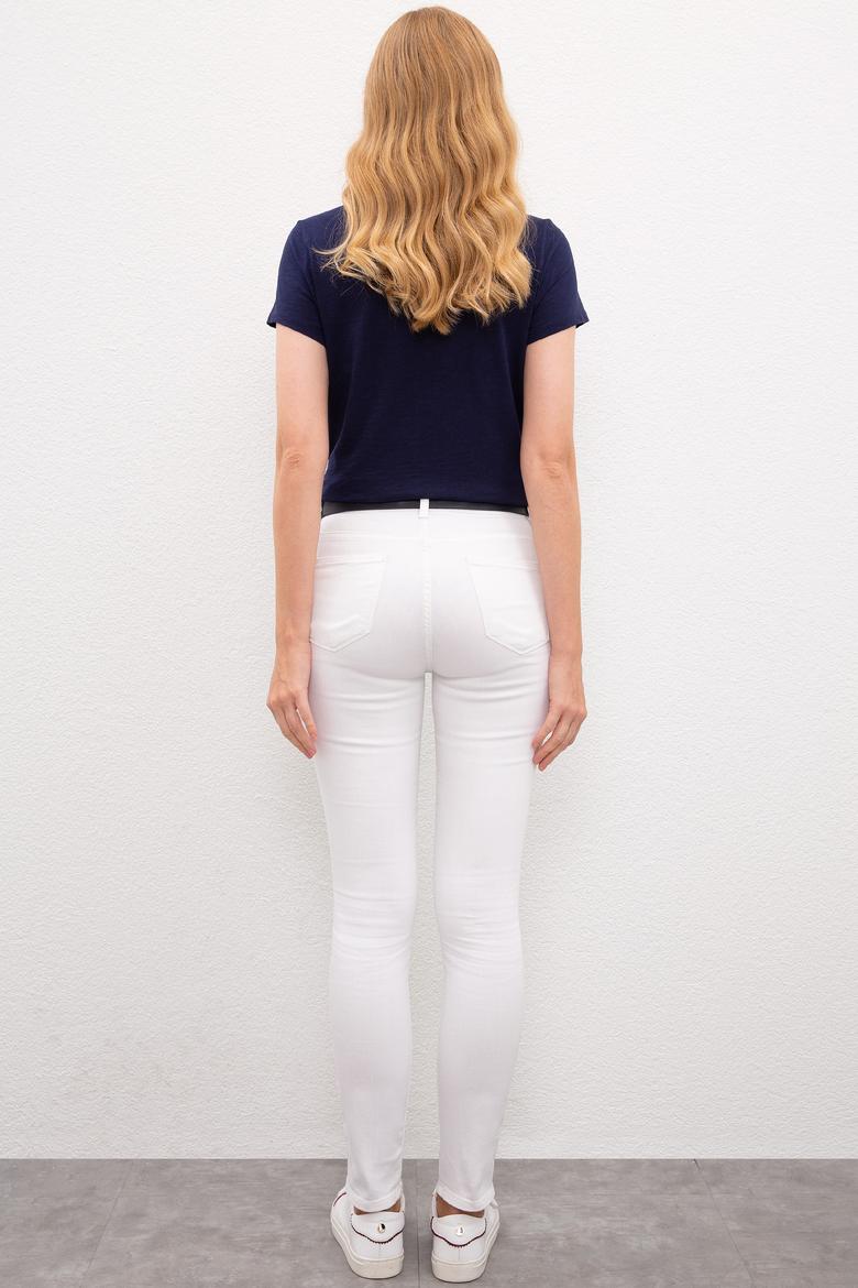 Kadın Beyaz Denim Pantolon - 50219127008