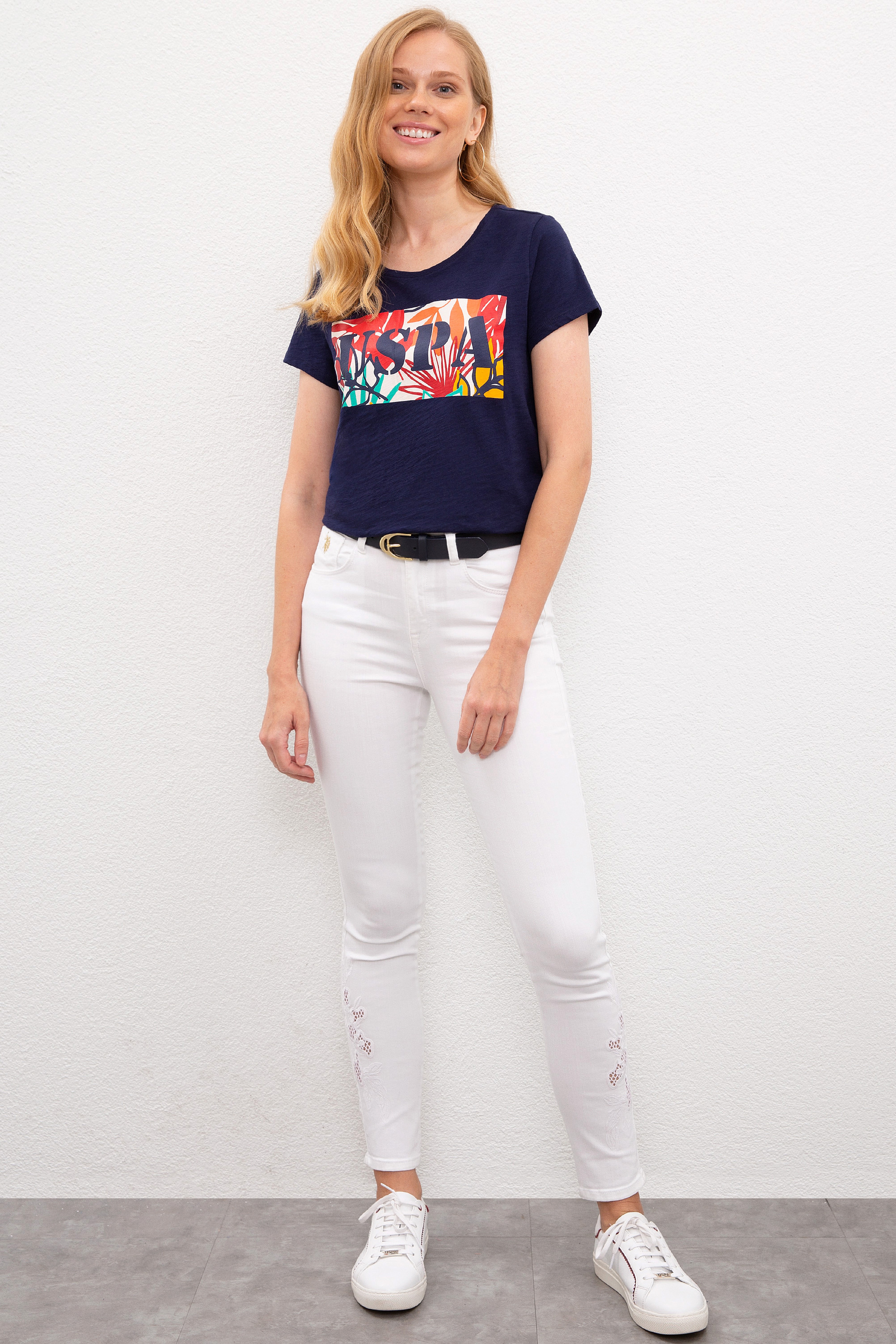 Kadın Beyaz Denim Pantolon - Image 1
