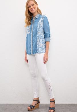 Kadın Mavi Denim Gömlek - 50219058018