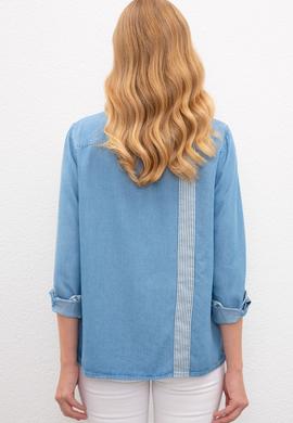 Kadın Mavi Denim Gömlek - 50219058018