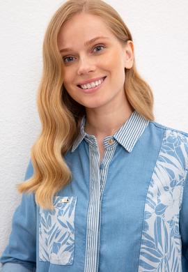 Kadın Mavi Denim Gömlek - 50219058018