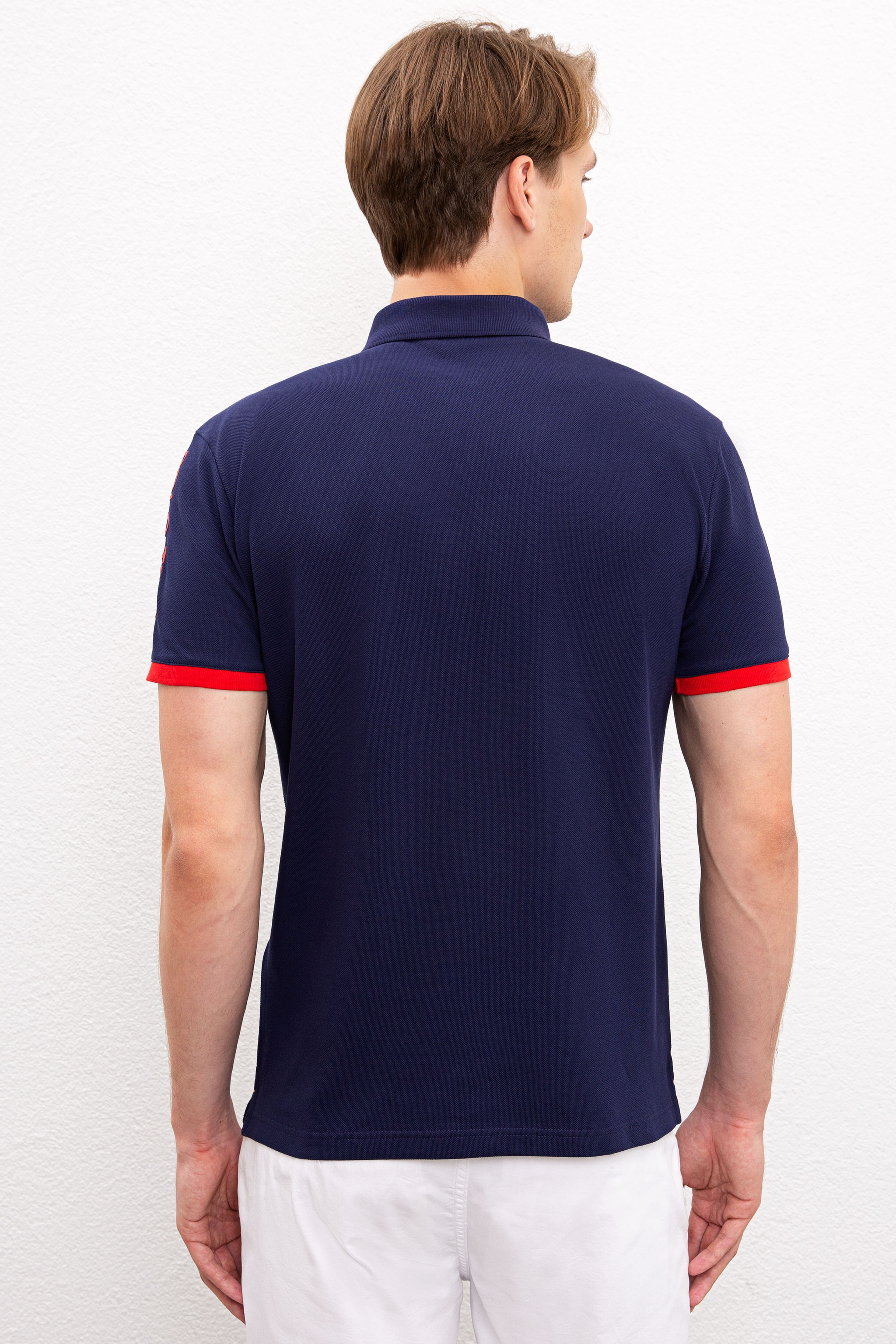 Erkek Lacivert Polo Yaka T-Shirt - Image 3