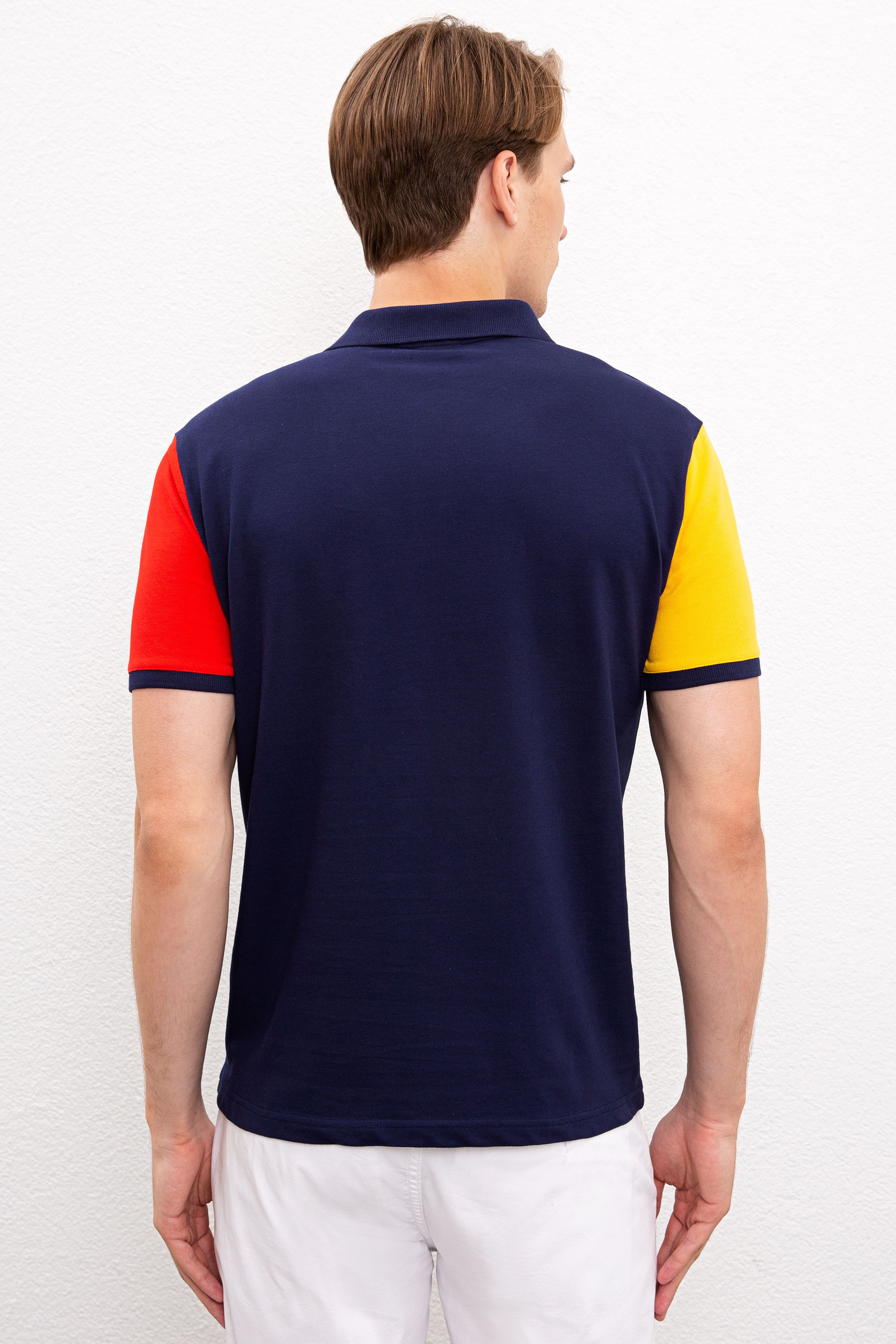Erkek Lacivert Polo Yaka T-Shirt - Image 3