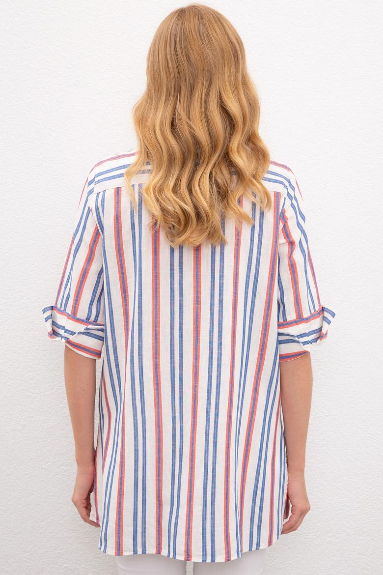 Kadın Nar Çiçeği Uzun Kollu Gömlek - 50218853014