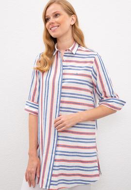 Kadın Nar Çiçeği Uzun Kollu Gömlek - 50218853014