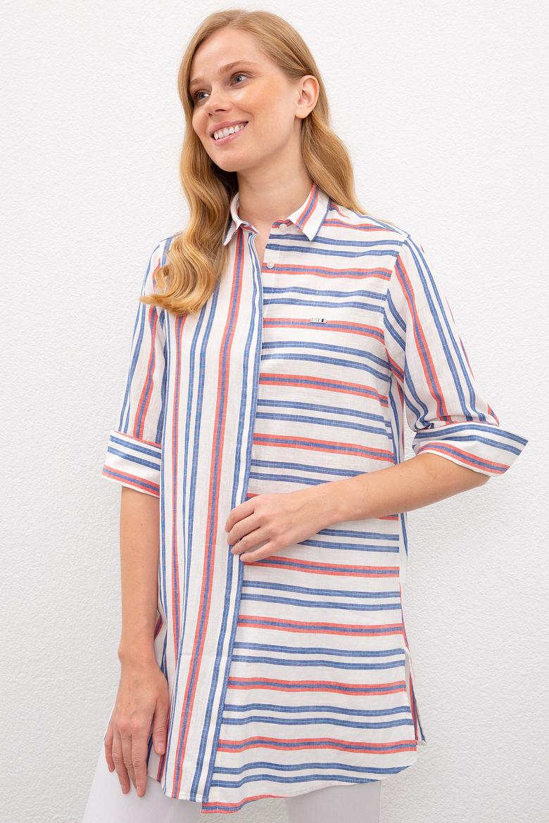 Kadın Nar Çiçeği Uzun Kollu Gömlek