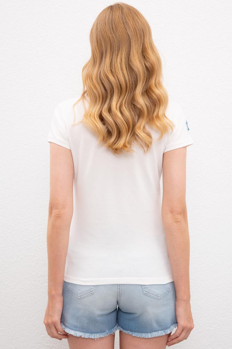 Kadın Beyaz Tişört - 50220589002