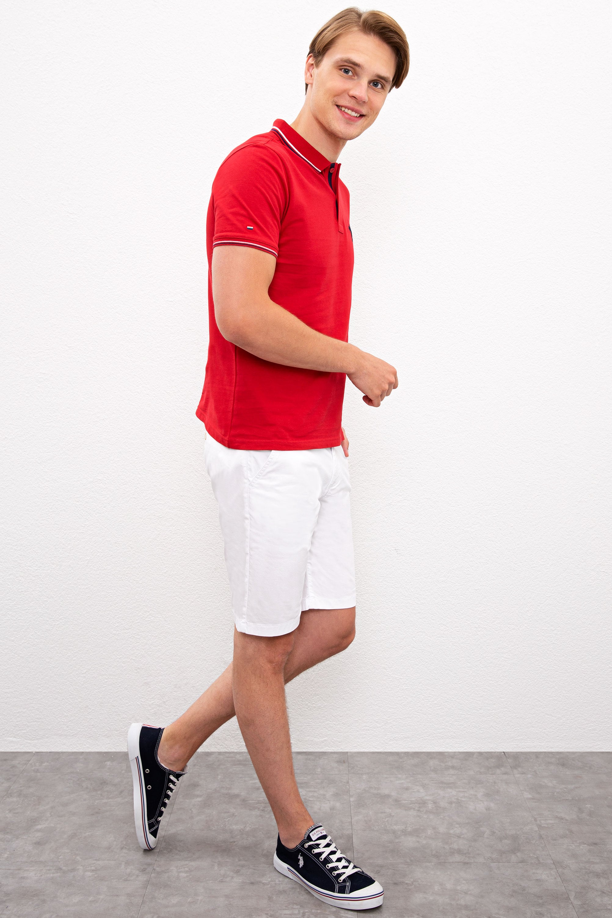 Erkek Beyaz Dokuma Bermuda Capri