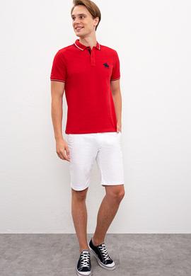 Erkek Beyaz Dokuma Bermuda Capri - 50222662004