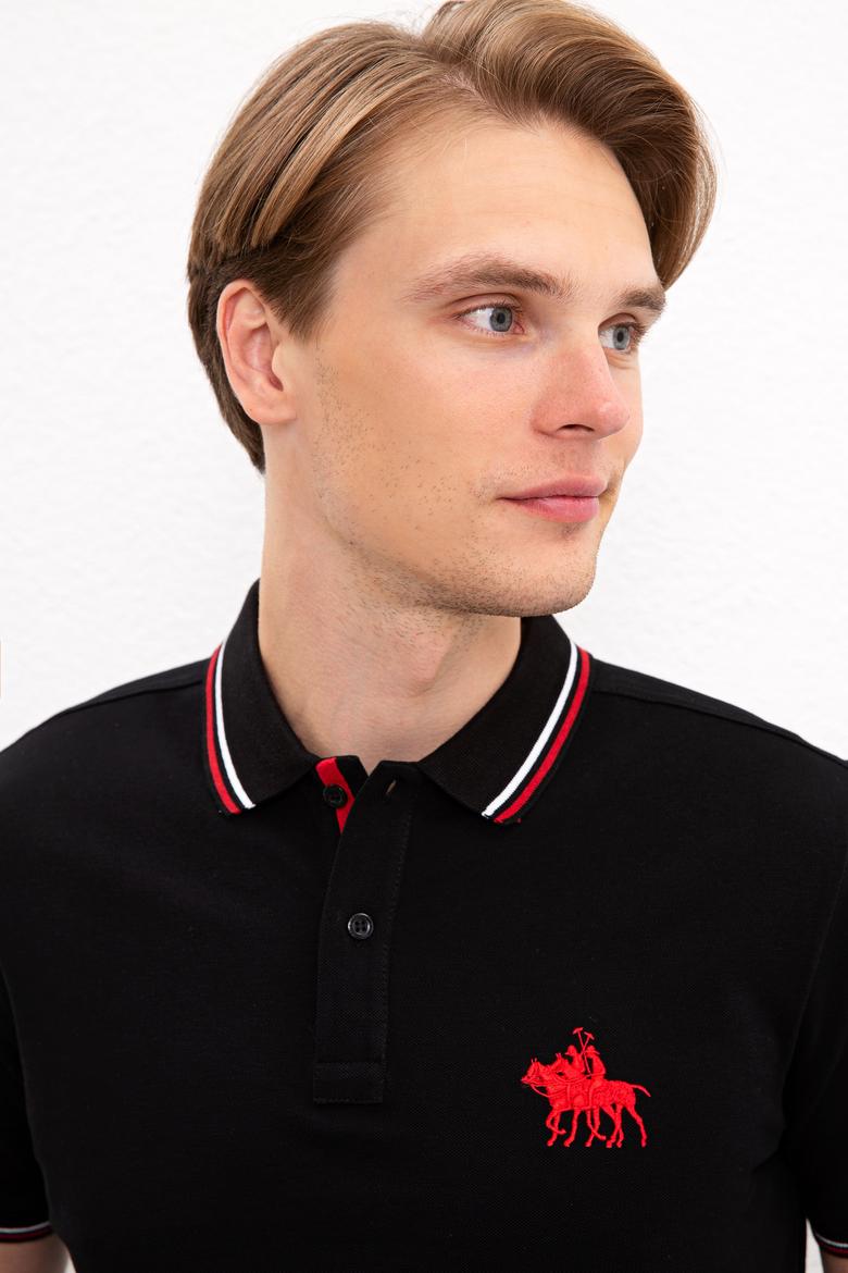 Erkek Siyah Polo Yaka T-Shirt - 50225241035