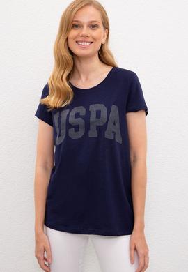 Kadın Lacivert Bisiklet Yaka T-Shirt - 50225789007